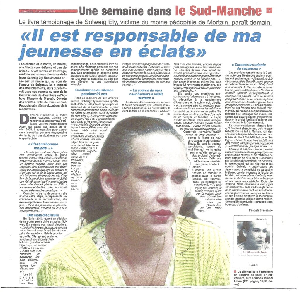 Une victime d'abus sexuel parle ouvertement