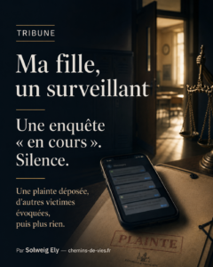 Troisième acte : ma fille, un surveillant, une enquête « en cours ». Silence.