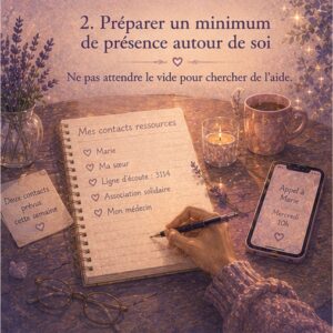 Préparer un minimum de présence autour de soi.